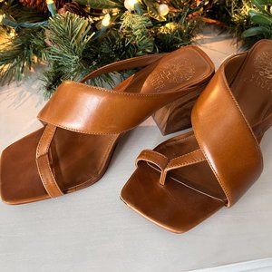 Vince Camuto Jowenda Block Heel Slide W/Toe Ring Sandle Size 8M